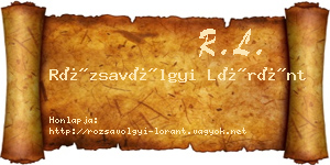 Rózsavölgyi Lóránt névjegykártya