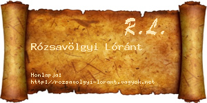 Rózsavölgyi Lóránt névjegykártya