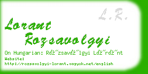 lorant rozsavolgyi business card